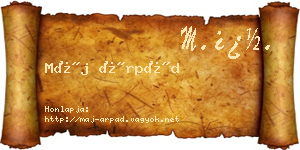 Máj Árpád névjegykártya