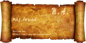 Máj Árpád névjegykártya