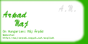 arpad maj business card